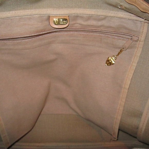 ❤️AUTH Vintage GUCCI SUITCASE Luggage Red / Green +Gucci Crest Zipper Pull 17x13 - Picture 11 of 12